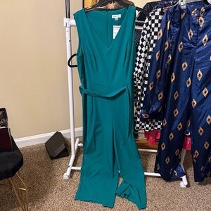 Calvin Klein Teal Sleeveless Jumpsuit
